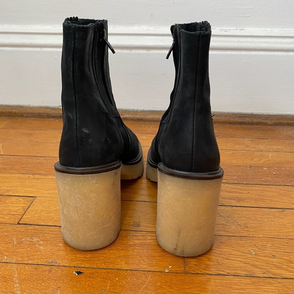 FREE PEOPLE James Black Leather Platform Chelsea Boots Size 39 US 9 - Picture 7 of 10